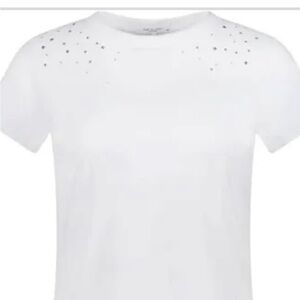 Rag & Bone White Studded Short Sleeve Tee